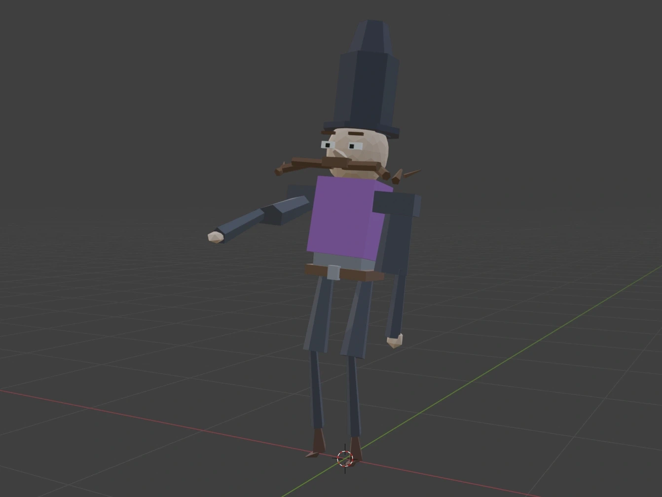 Low poly Mustache Guy character